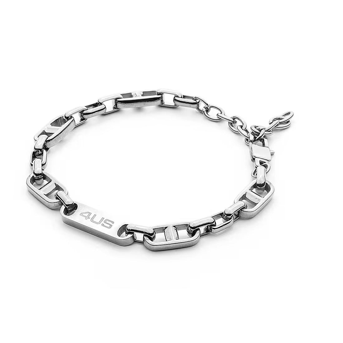 Cesare Paciotti 4US Bracciale Uomo Targa Logo | Acciaio | Regolabile 18-22cm