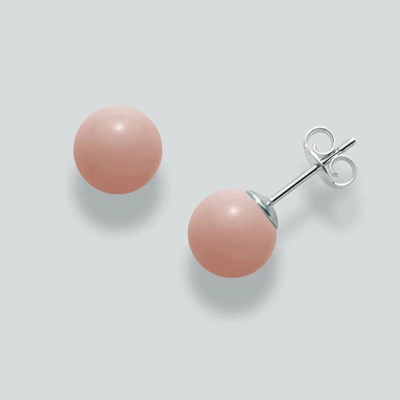 Miluna | Orecchini Donna | Perle rosa 9 mm | Argento 925 | Chiusura a farfalla