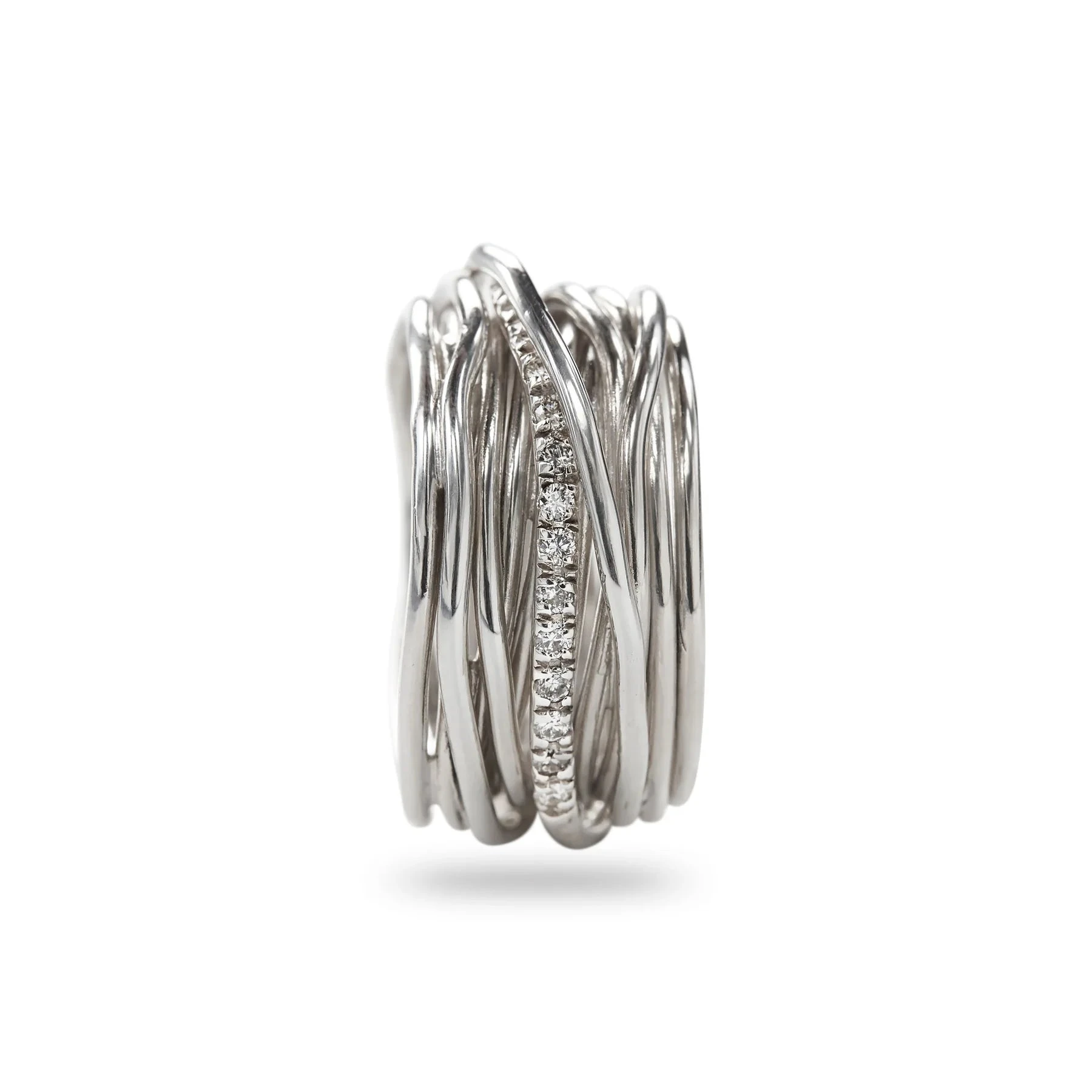 Filo Della Vita By Rubinia Anello Donna 13 Fili | Argento 925 | Diamanti
