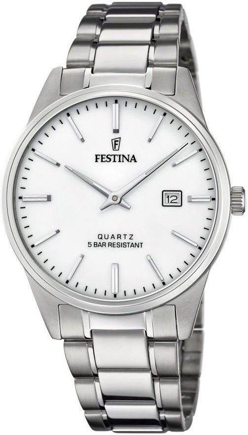 Festina Classic Bracelet orologio uomo acciaio quadrante bianco