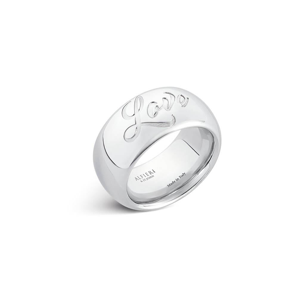 Alfieri & St John Anello Donna Incisione Love | Argento 925 | Garanzia 2 Anni