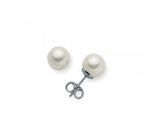 Miluna Orecchini Donna Perle 7,5-8 mm | Oro Bianco 18kt | Collezione Regina