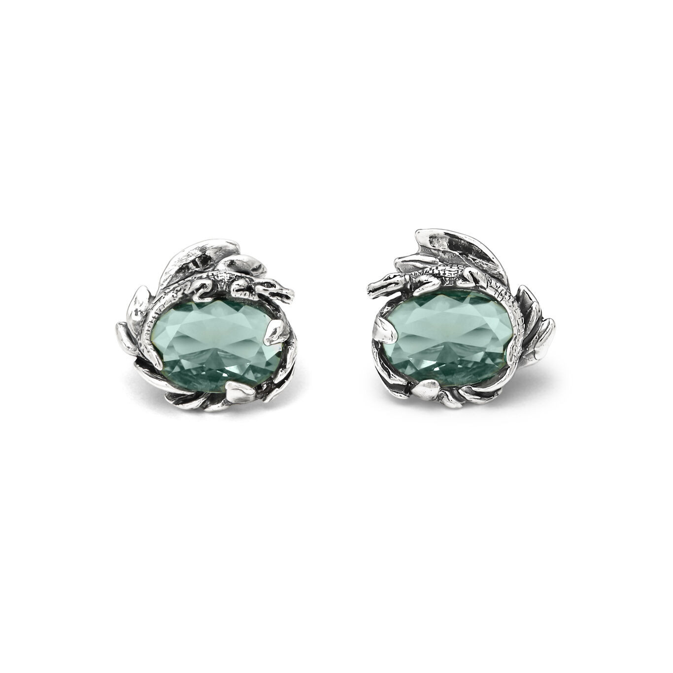 Giovanni Raspini | Orecchini | Coccodrillo con quarzo verde | Argento 925 | Eden