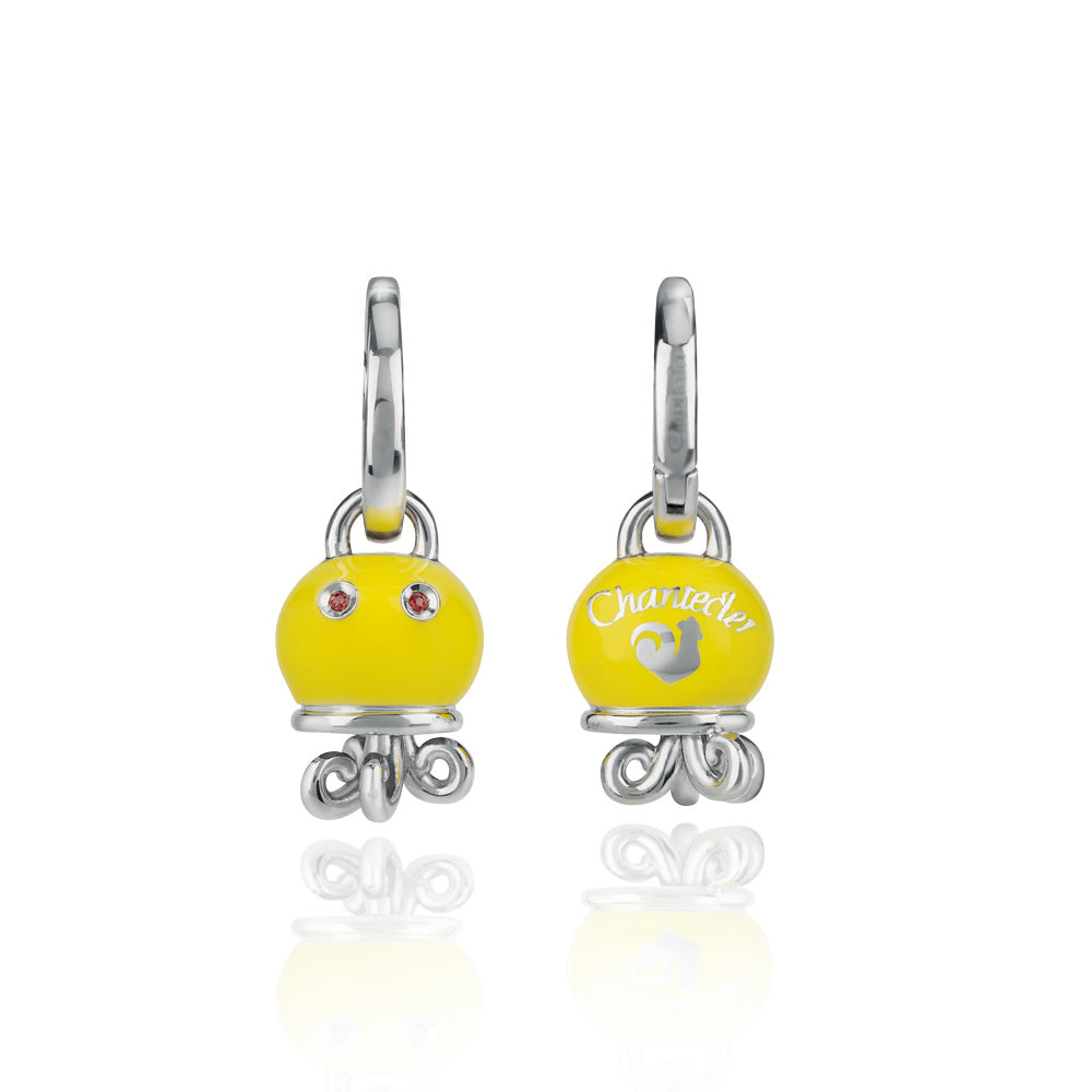 Chantecler | Orecchino | Campanella Polipo piccolo | Argento | Smalto giallo