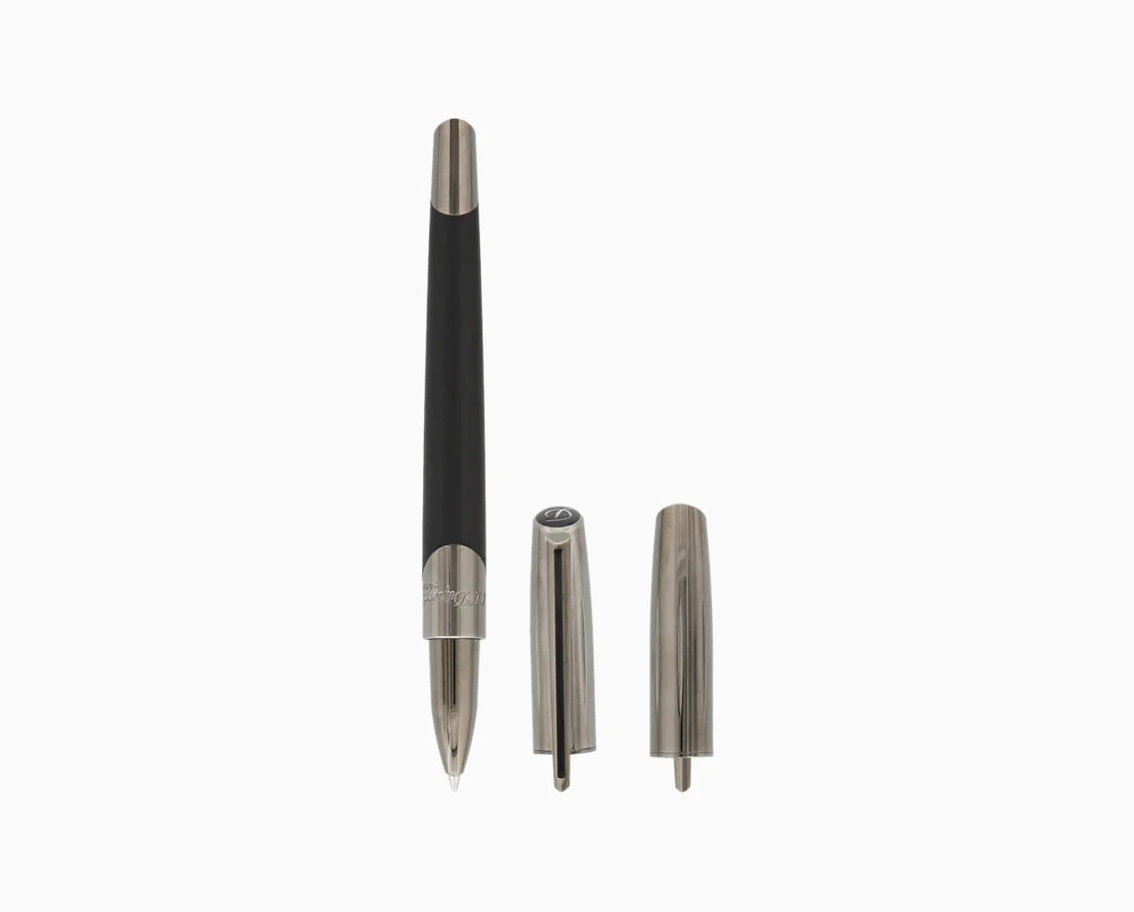 S.T.Dupont Penna Roller Gun Metal e Nero Matte | Metallo | Chiusura Magnetica