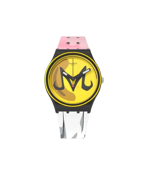 Swatch Orologio Dragon Ball Z Majin Buu | Silicone Bianco e Rosa | 30 m