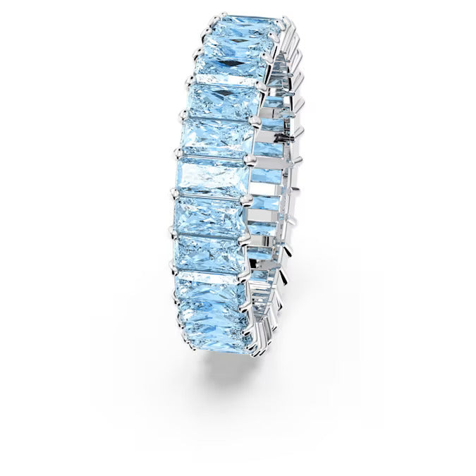 Swarovski Anello Donna Matrix Blu | Placcato Rodio | Taglio Baguette Princess