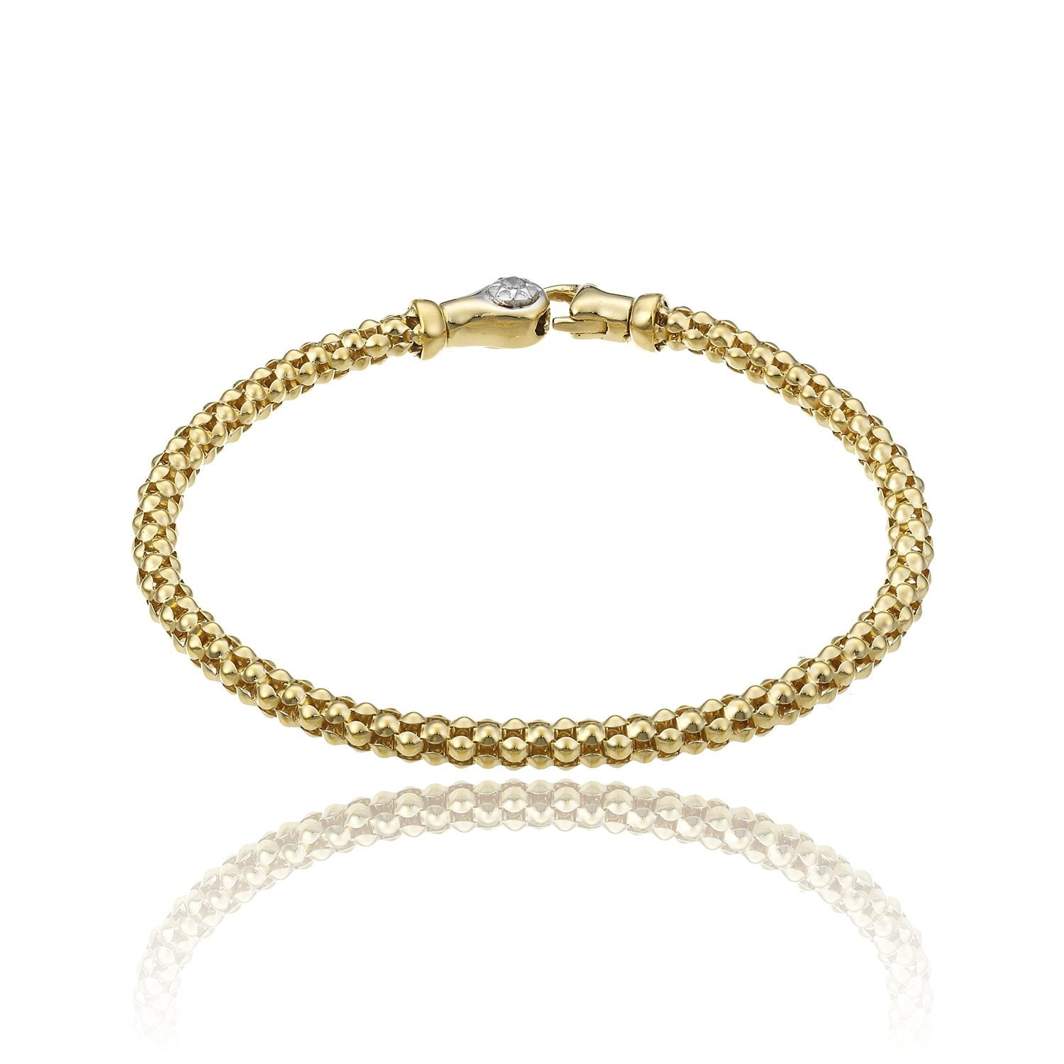 Chimento Bracciale Donna Melograno con Diamanti | Oro Bianco 18kt | 0,03 Ct