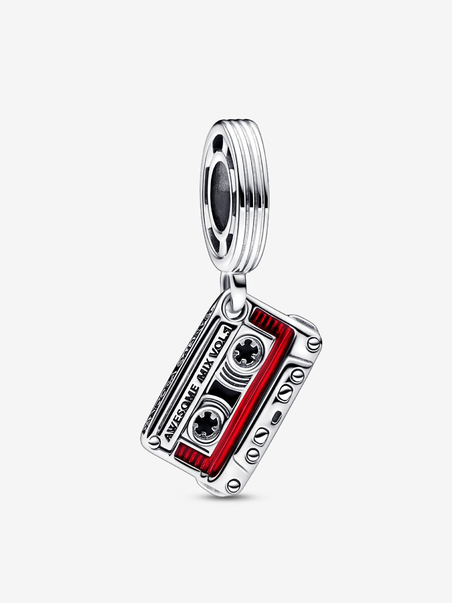 Pandora | Charm | Cassetta 'Awesome Mix' | Argento 925 | Smalto rosso