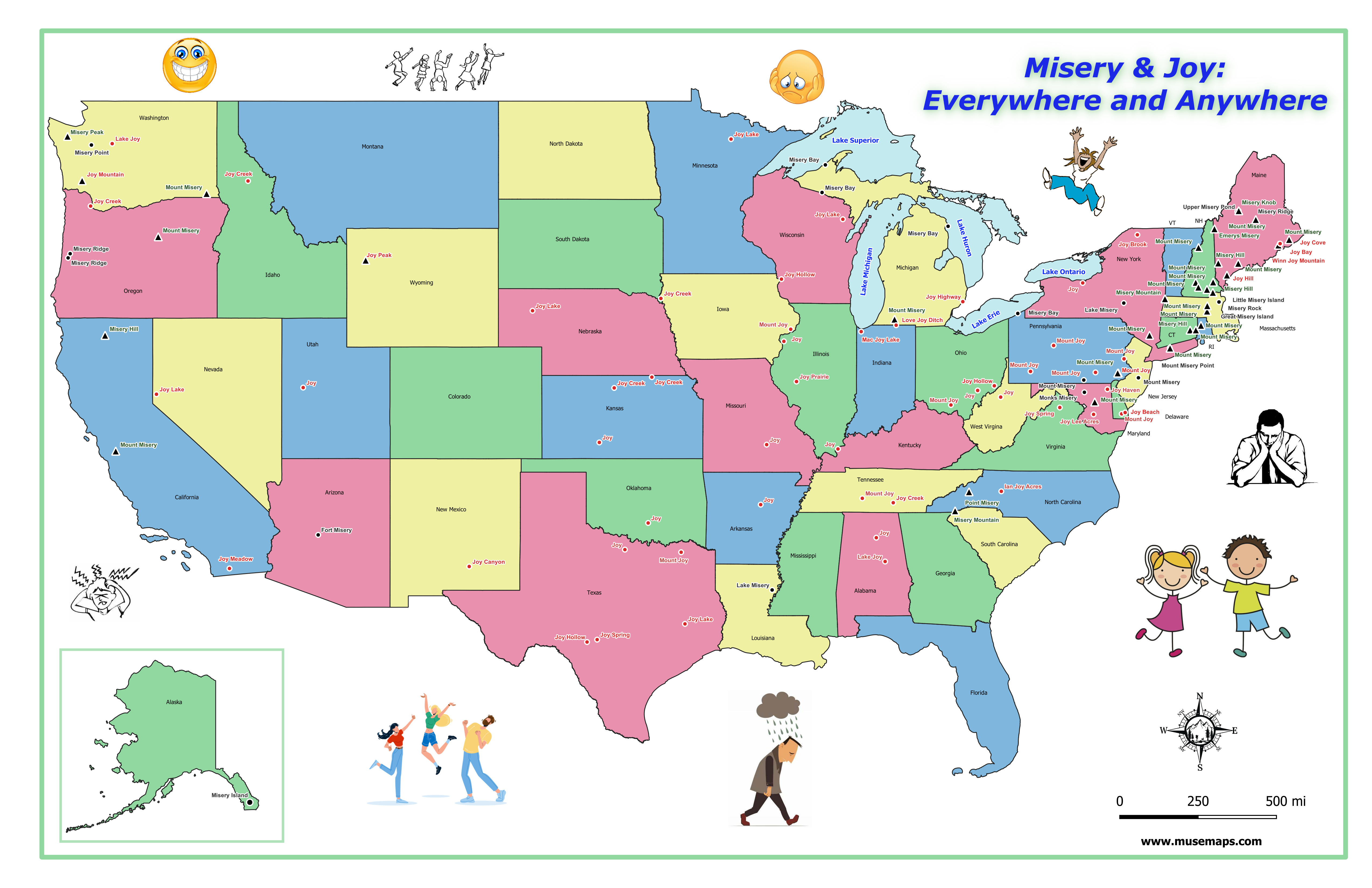 whimsical placemat map