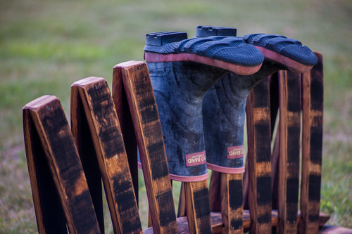 Wine Barrel Oak Pair Gumboot Rack PURE by The Barrelman - Main Image