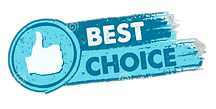 Best choice blue icon with thumbs up 