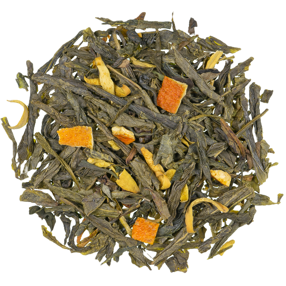 Thé Vert à l'Orange et Fleurs d'Oranger – Fraîcheur et Élégance