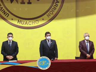 UNJFSC reconoció al Dr. Sanjinez como miembro del JNE y realizó homenaje póstumo a Víctor Terrones