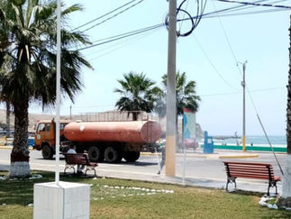 Barranca: Desinfectan espacios públicos del circuito de playas con hipoclorito de sodio