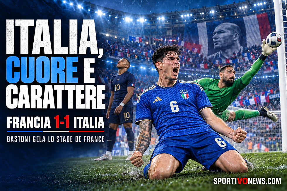 L’Italia soffre ma non si arrende: Bastoni gela lo Stade de France, finisce 1-1 contro Zidane