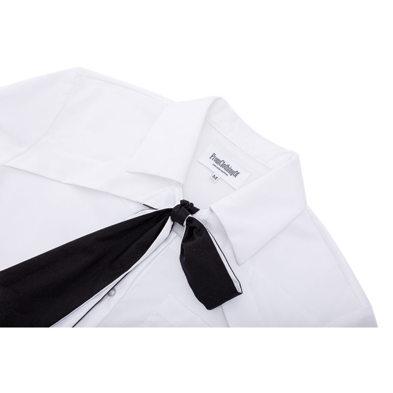 Thumbnail: Cut out ribbon short-sleeved shirt