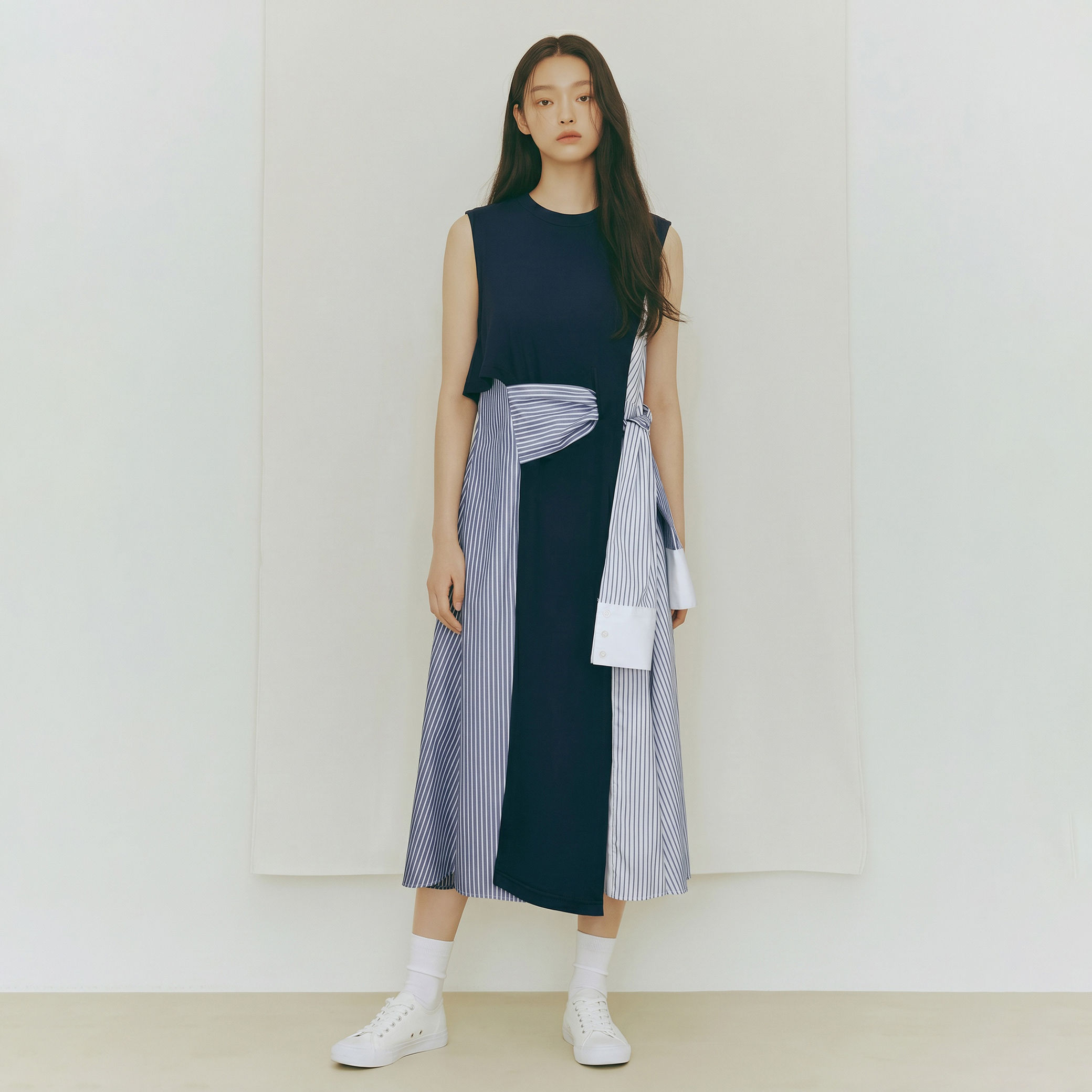 Layered tie tee dress