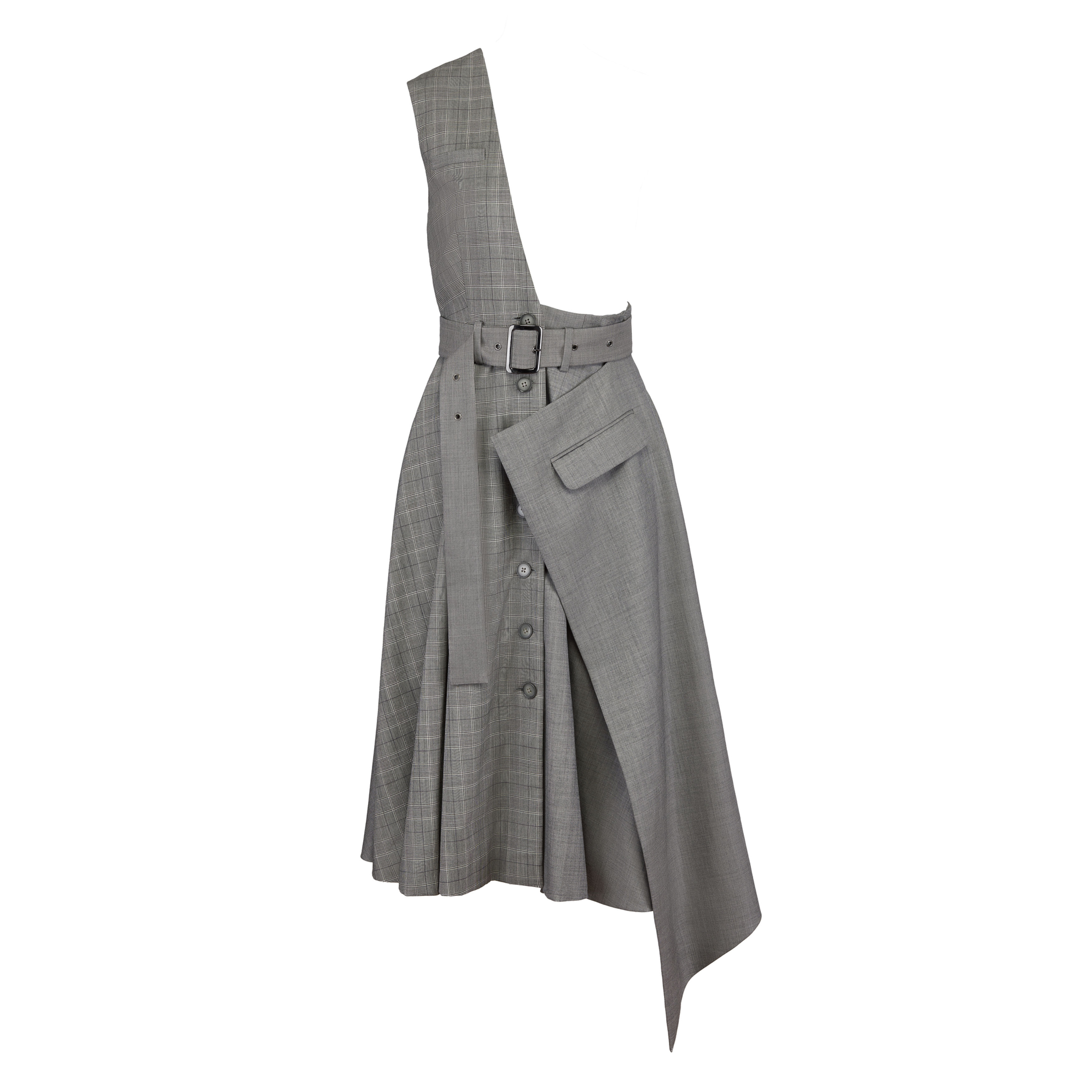 Paneled asymmetric dress