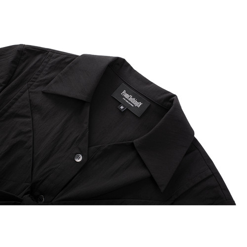 【LOULOUSEOUL】Ribbon Tie T-Shirt (Black) Black ribbon tie shirt | Onlineshop