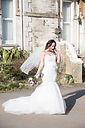Bride in white wedding dress