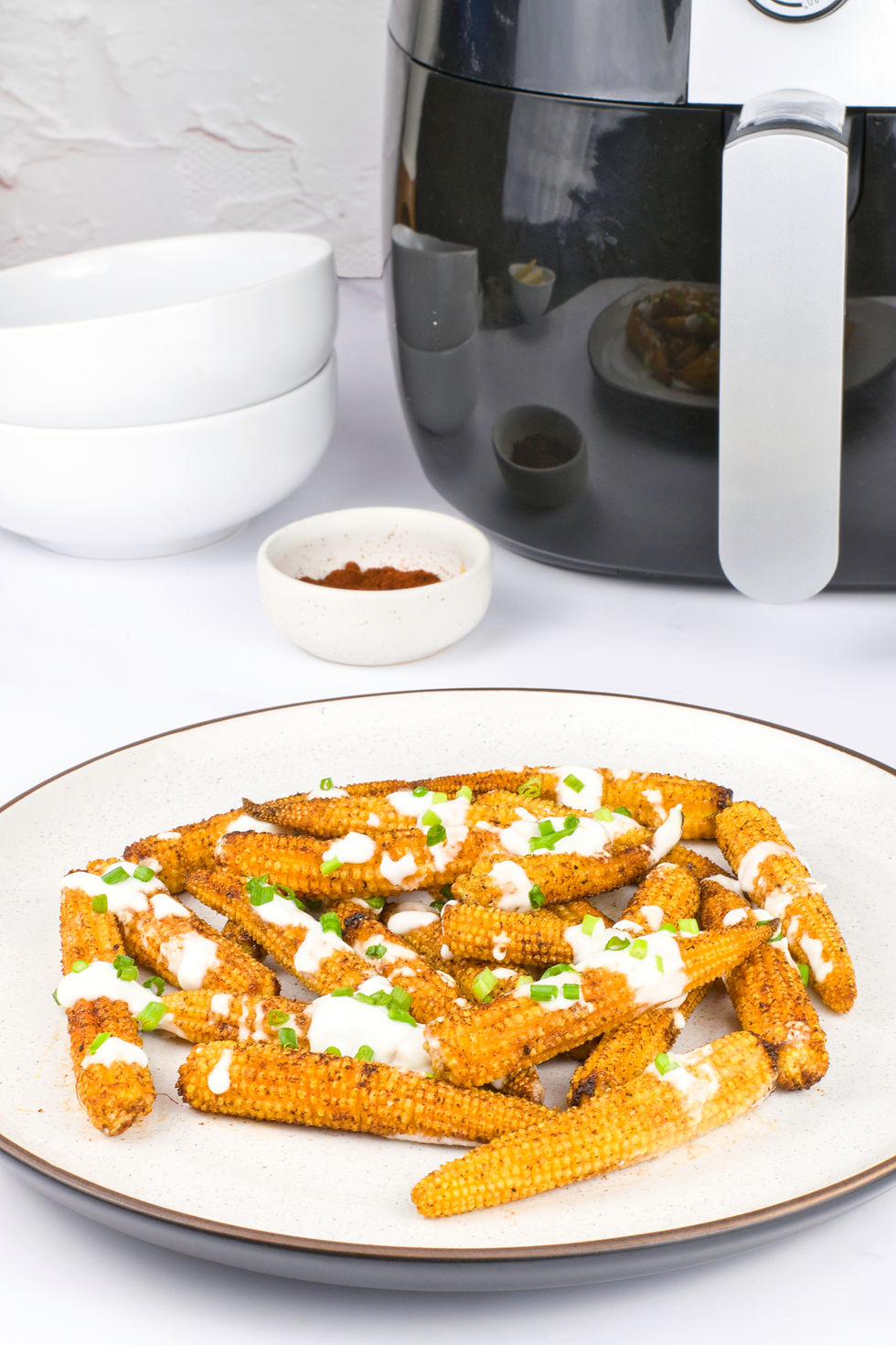 Miniatura: Air Fryer Charred Baby Corn (set 1)
