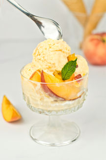 Styled peach dessert food photography for restaurant - The Gastro Lab