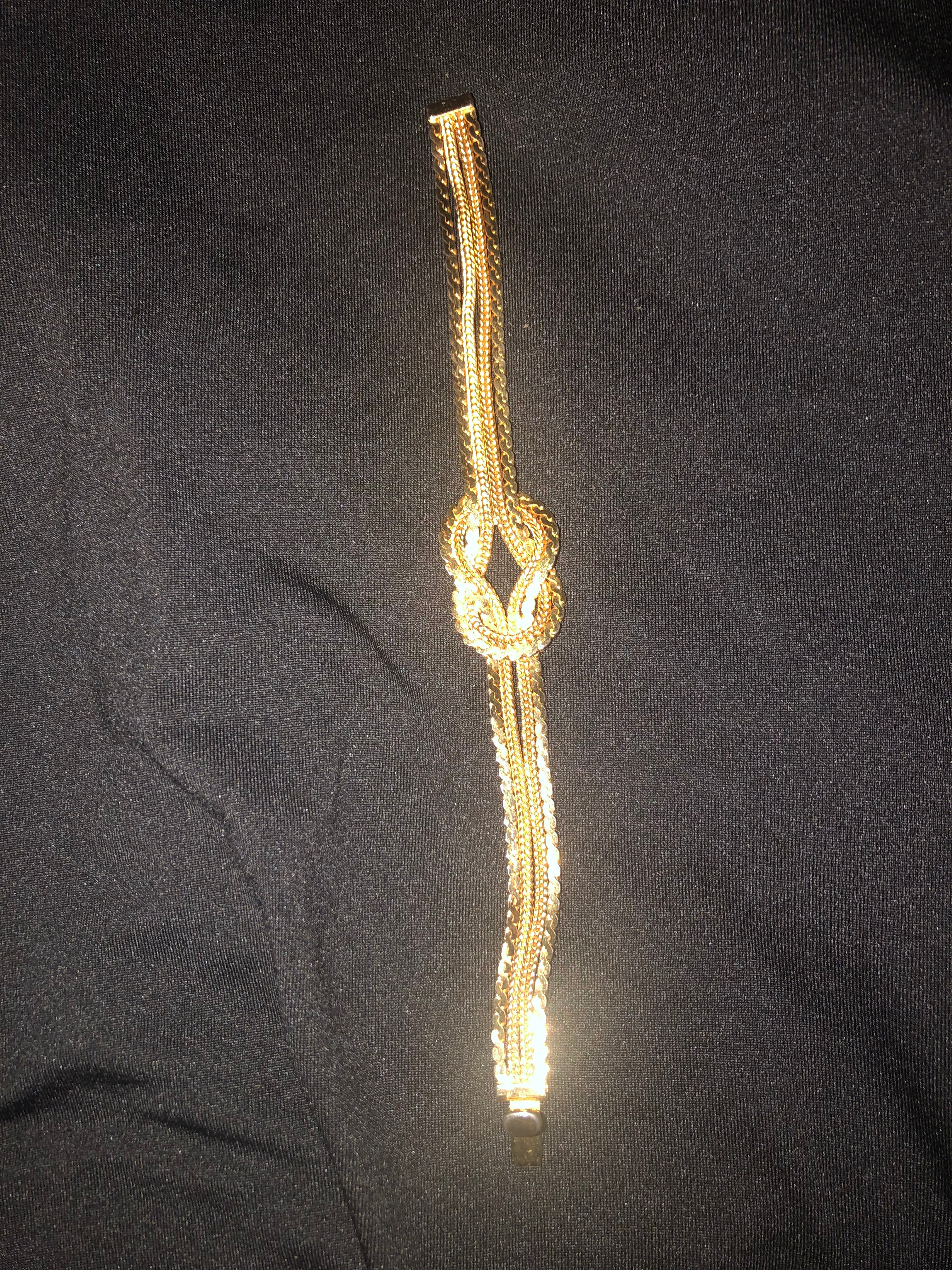 Gold Multi‑Strand Bracelet with Interlocking Knot Design