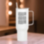 Side view of Contralto 40oz insulated tumbler with engraved text.