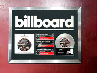 Framed Billboard charts for Angels Among Us Live Album