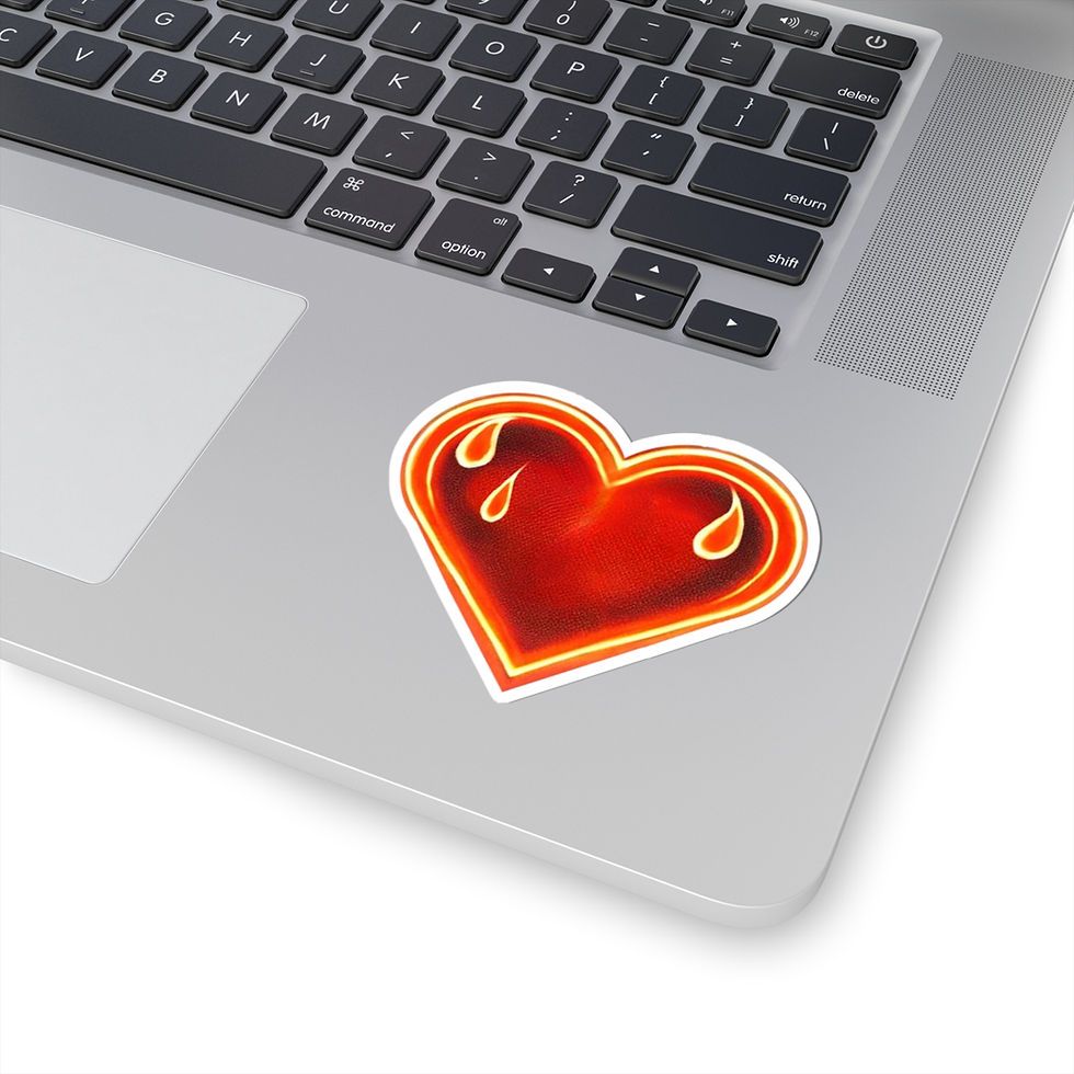 Thumbnail: red hot for reba mcentire sweaty heart artwork featured on kiss-cut sticker