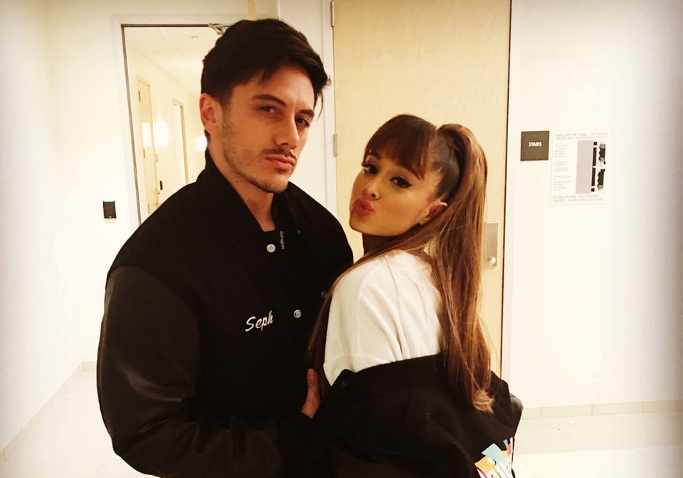 Ariana Grande and Joseph Stanek backstage just before the live broadcast of NBC’s Hairspray Live!