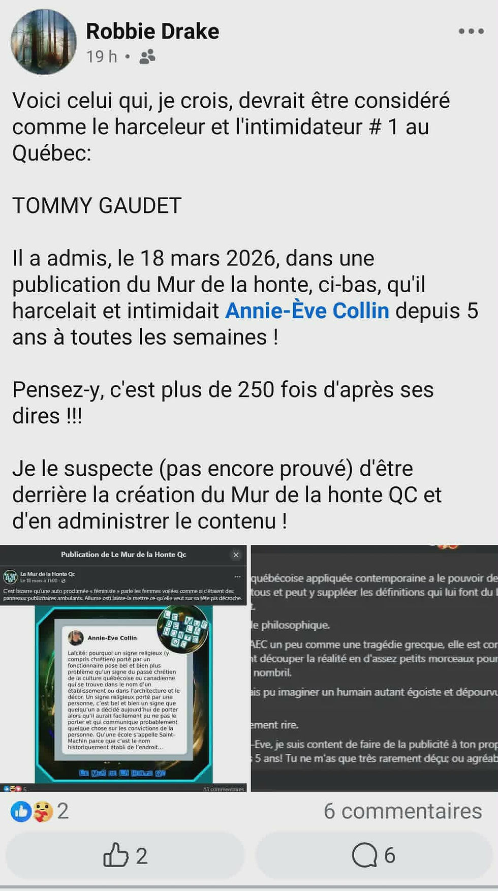 01 - Annie-Eve a brainwashé un homme à me diffamer