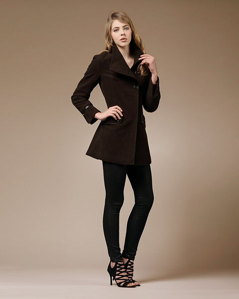 ZAREEN Wool Blend Coat with Three Buttons | ZAREEN