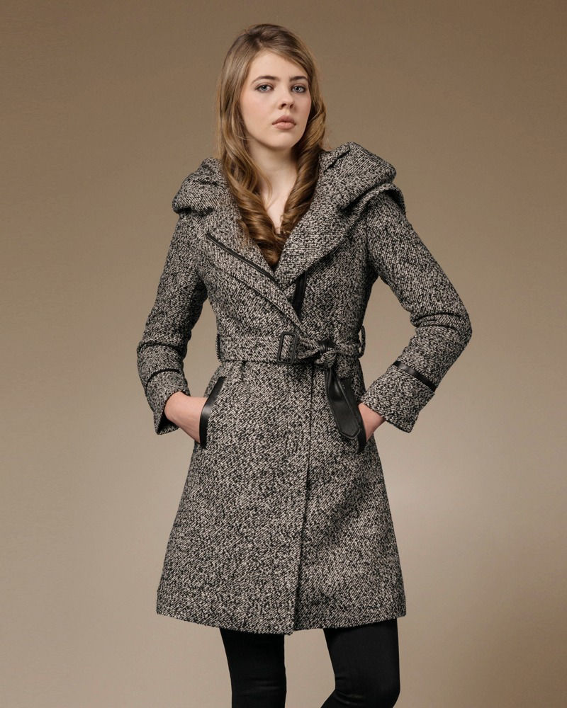 Thumbnail: ZAREEN Wool Blend Coat with Oversized Hood