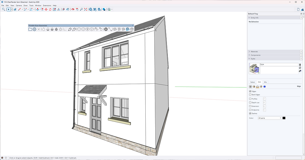 2 Bed House Type Terrace Render Sketchup - 110