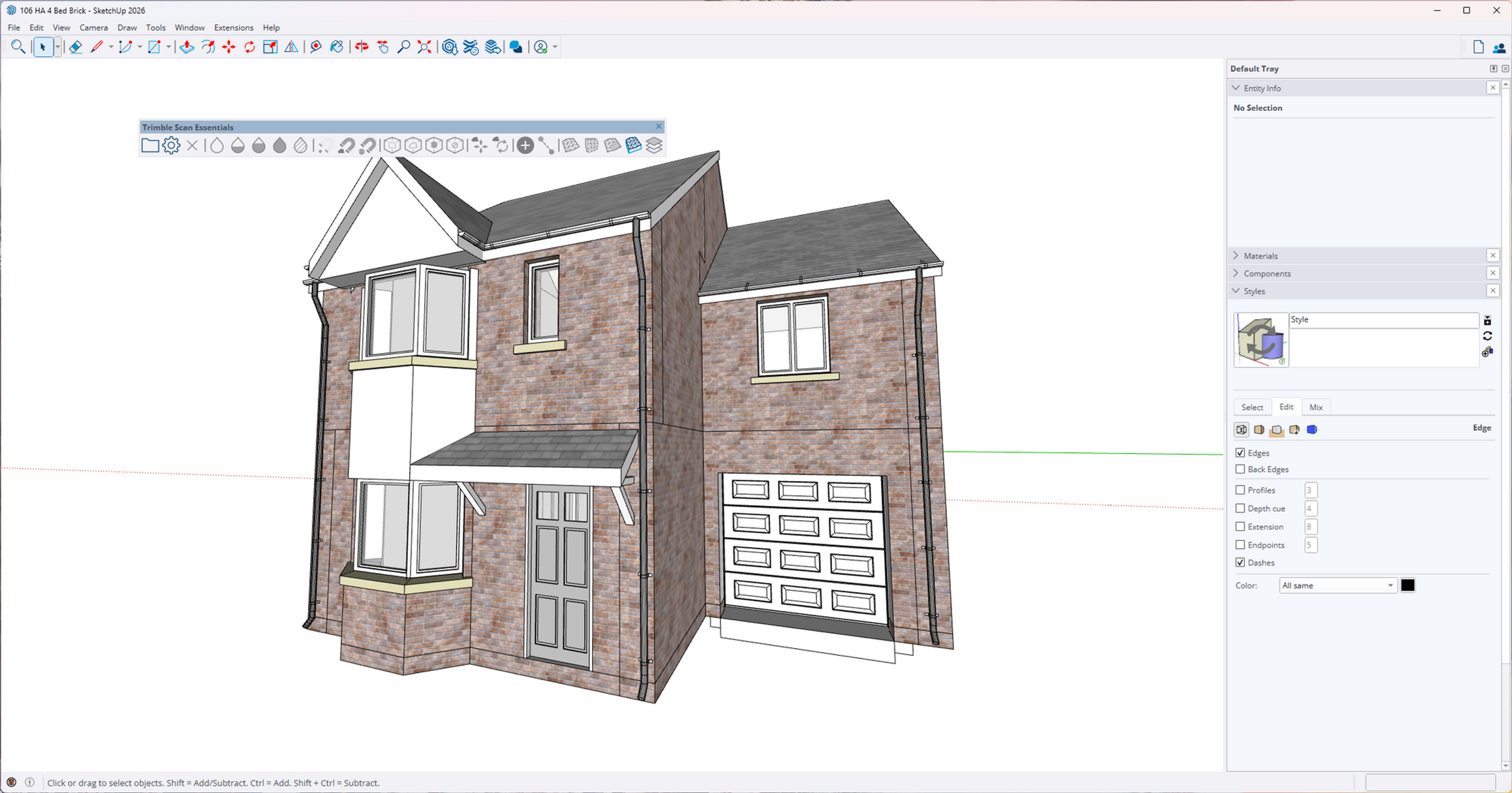 4 Bed House Type HA Brick Sketchup - 106