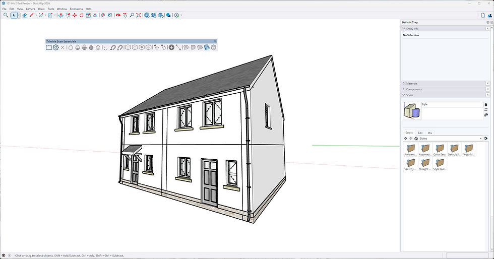 2 Bed House Type HA Render Sketchup - 101