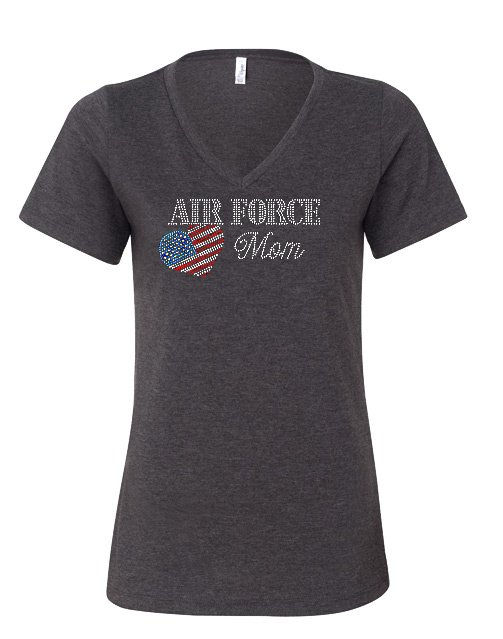 Thumbnail: Air Force Heart Mom Rhinestone Shirt
