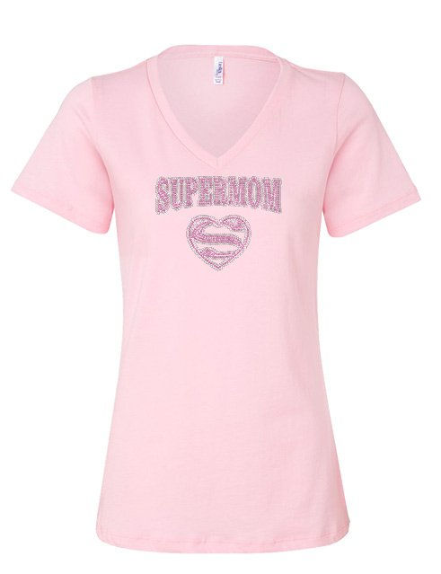 Thumbnail: Supermom Rhinestone Heart – Sparkly Mom Bling