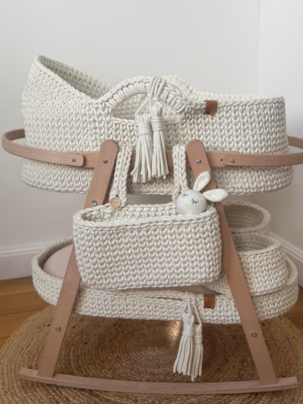 Thumbnail: Lot Naissance Signature Couffin + Support + Panier à langer + Panier suspendu