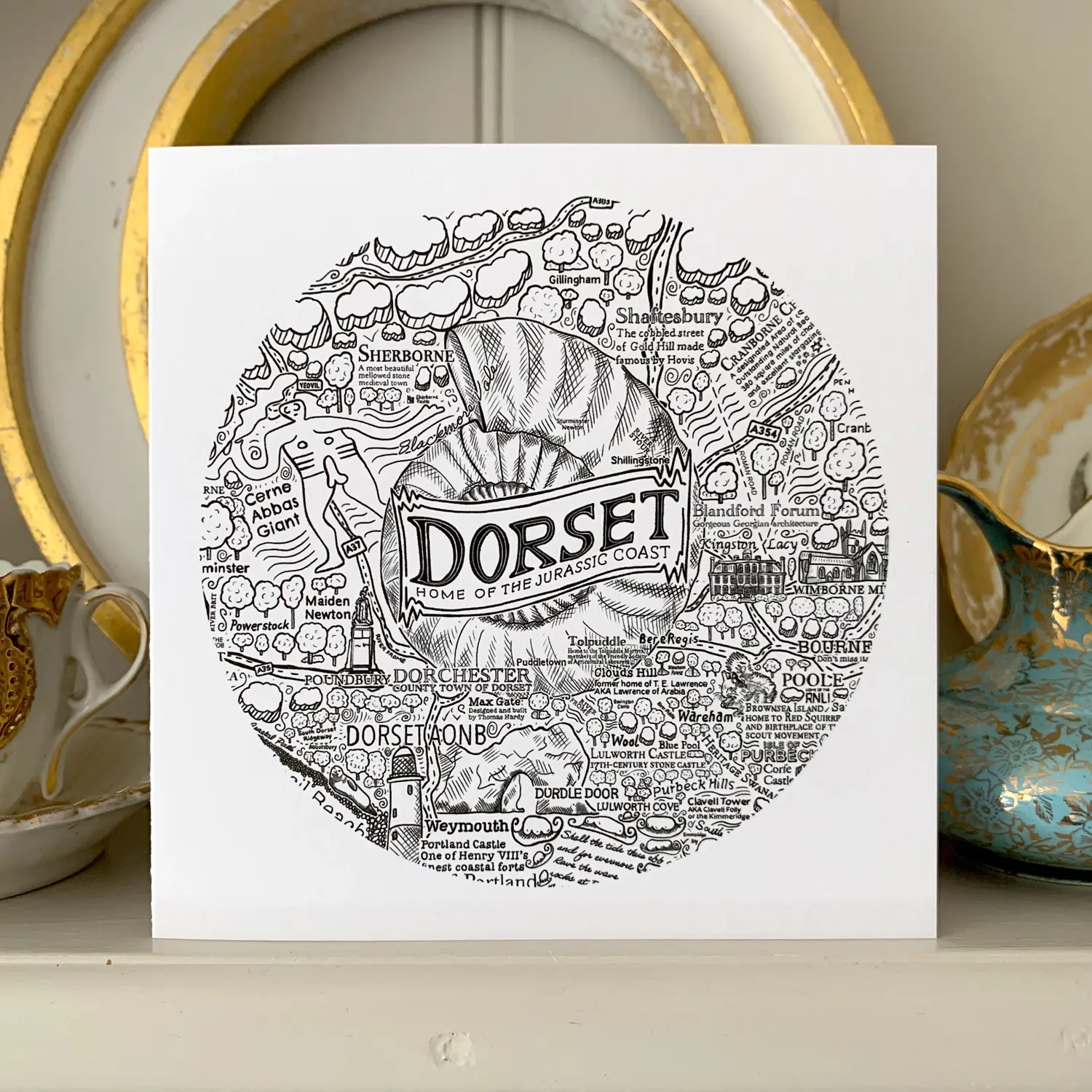 Dorset greetings card by James Illustrates