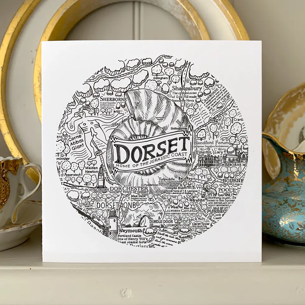 Dorset greetings card by James Illustrates