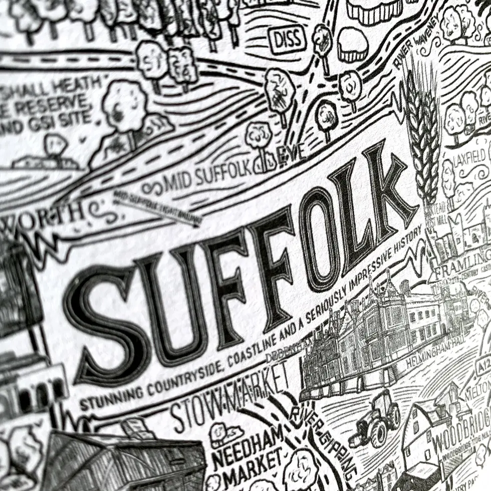 Thumbnail: Suffolk greetings card by James Illustrates