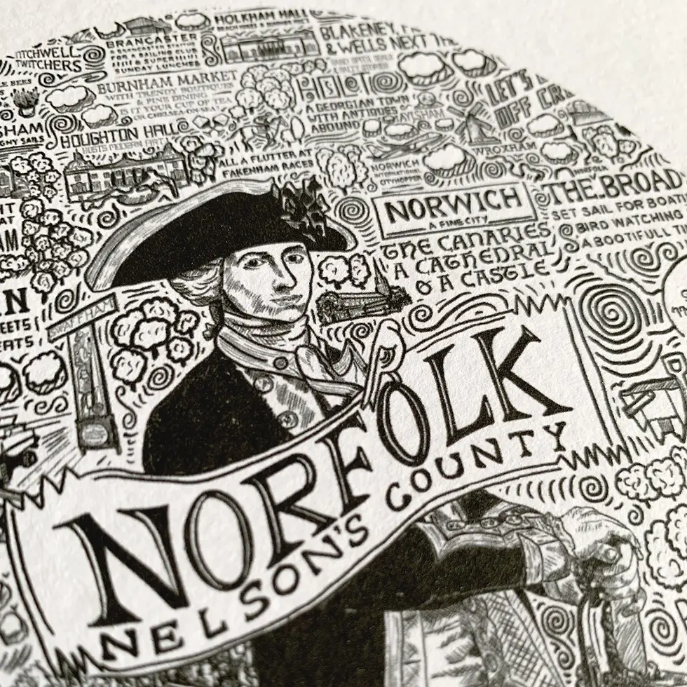 Thumbnail: Norfolk greetings card by James Illustrates