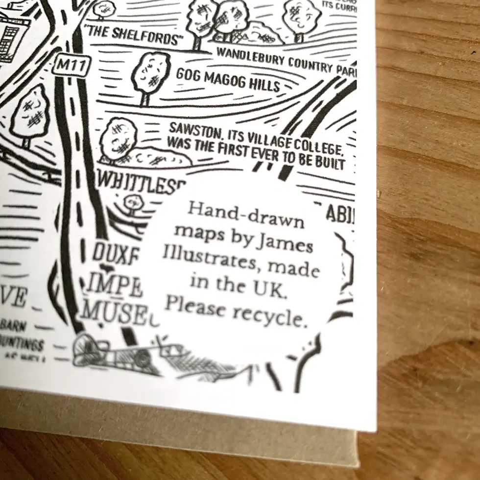 Thumbnail: Cambridgeshire greetings card by James Illustrates