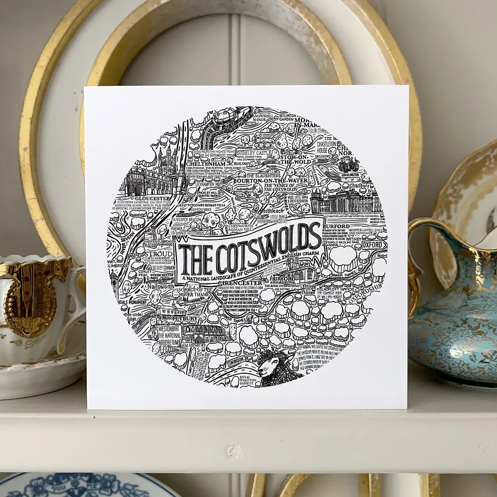 The Cotswolds greetings card by james illustrates