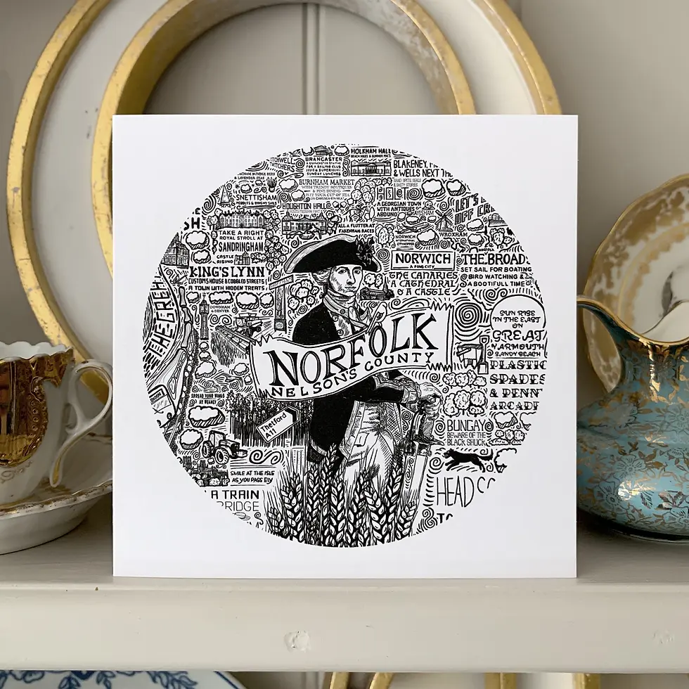 Norfolk greetings card by James Illustrates