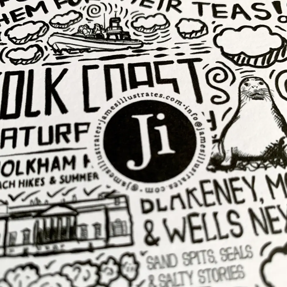 Thumbnail: Norfolk greetings card by James Illustrates