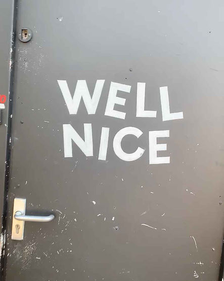 The door of the screen printers WELL NICE PRINTS in Norwich UK